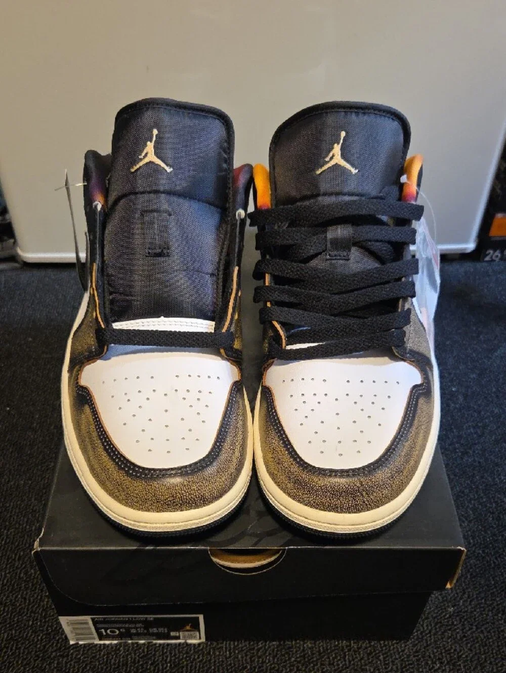 NIKE Jordan Low Top Sneakers - Black, White, Gold